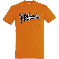T-shirt met tekst Holland | oranje shirt | Koningsdag kleding | Oranje | maat L